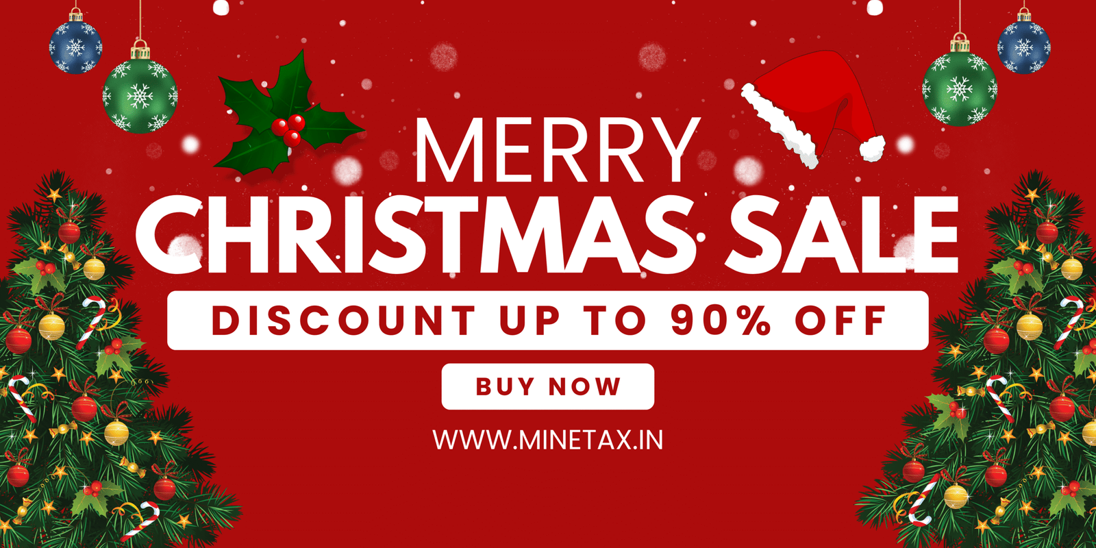 red and green playful christmas sale banner